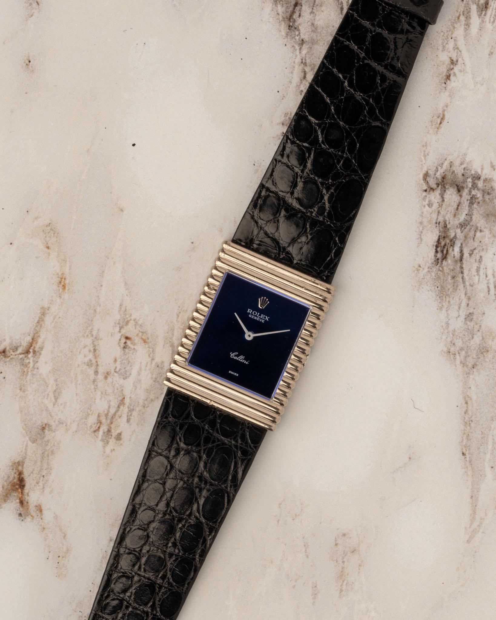 Rolex Cellini 4012 Bleu mauve cadran miroir 18k WG 3.6m Serial 1974 Pour hommes en vente