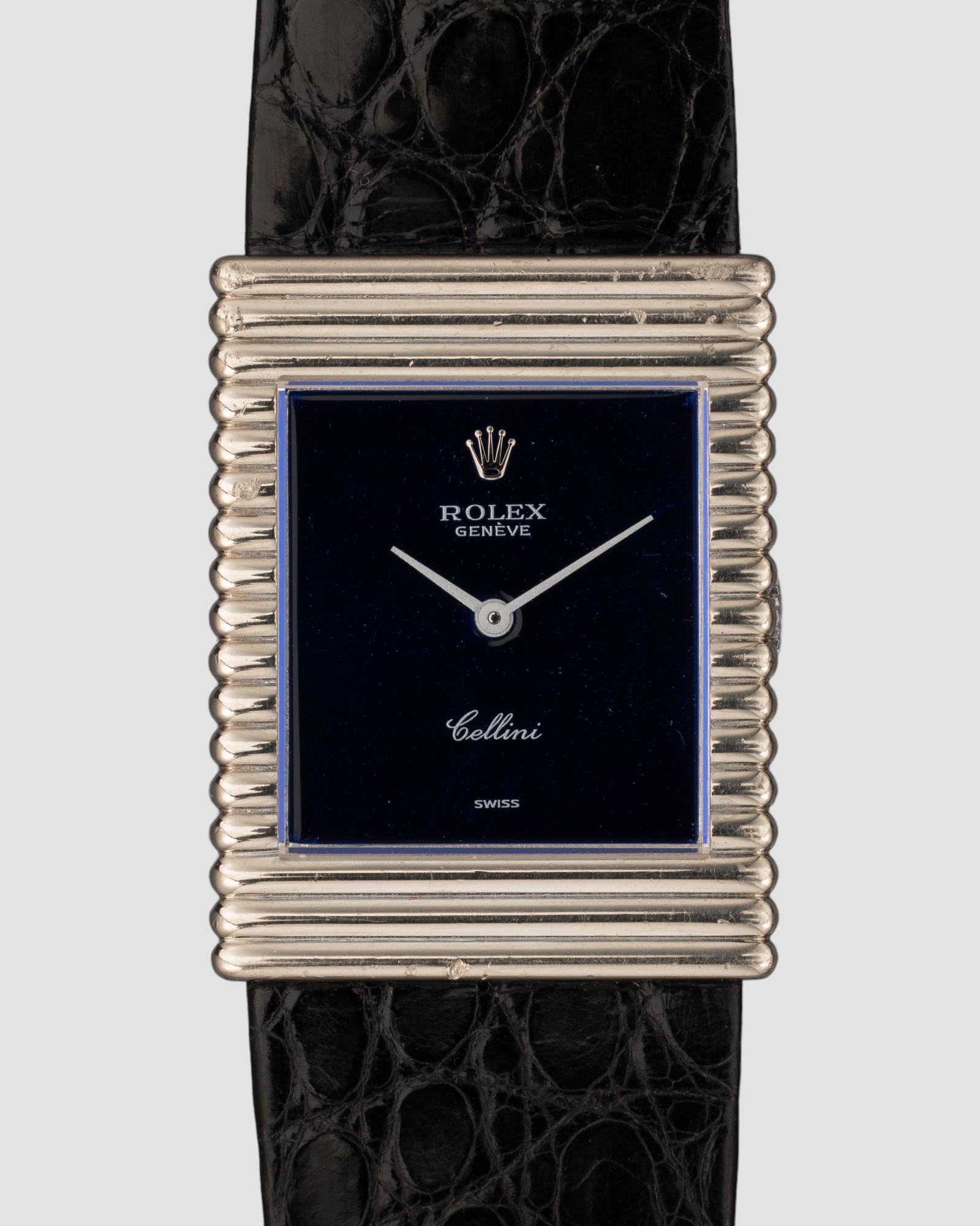 Rolex Cellini 4012 Quadrante Blu Specchio 18k WG 3.6m Serie 1974
