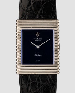 Rolex Cellini 4012 Lila Blau Spiegel Zifferblatt 18k WG 3.6m Serie 1974