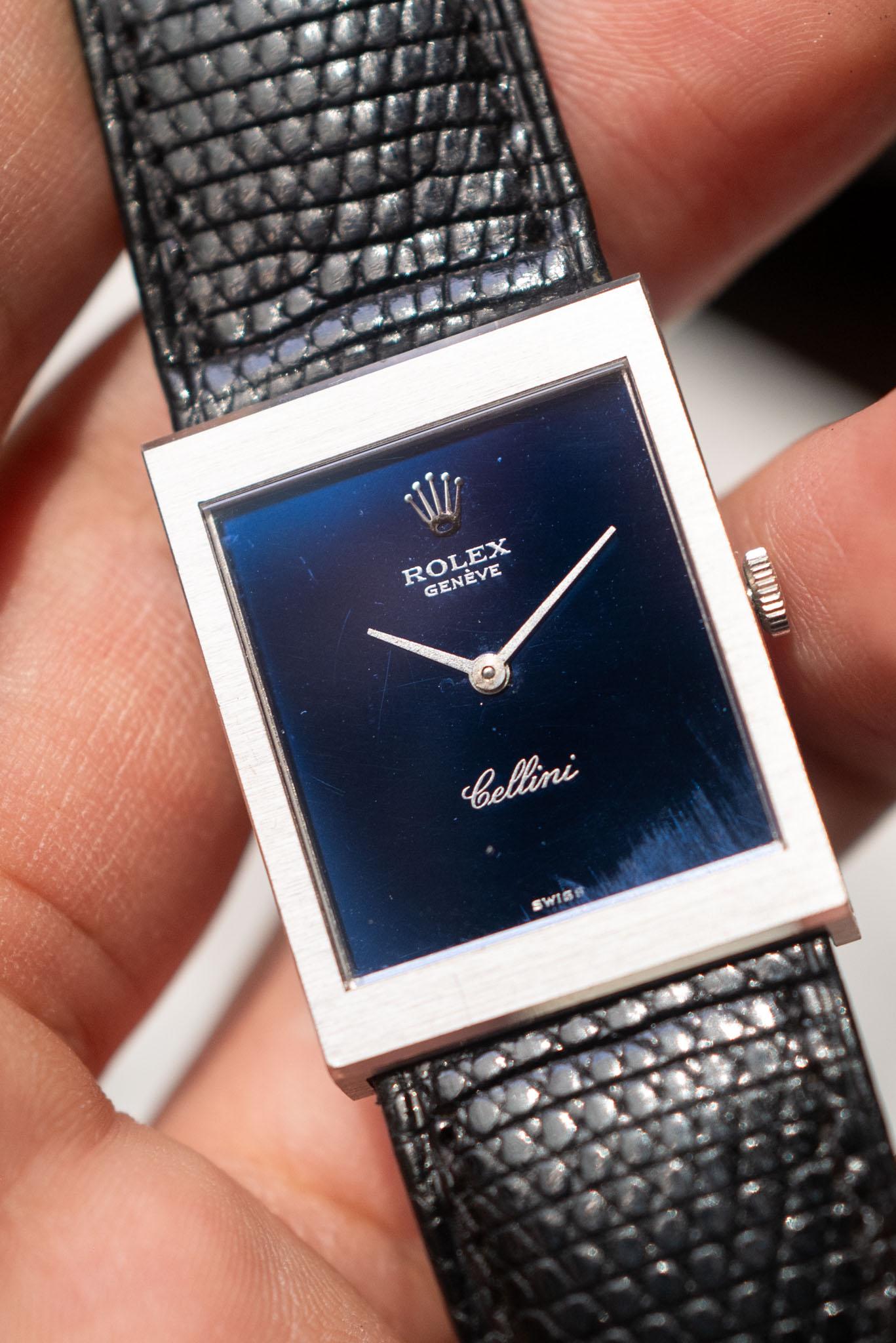 Rolex Cellini 4014 Quadrante Blu 18k WG 4.2m Seriale 1976 In condizioni ottime in vendita a SYDNEY, AU