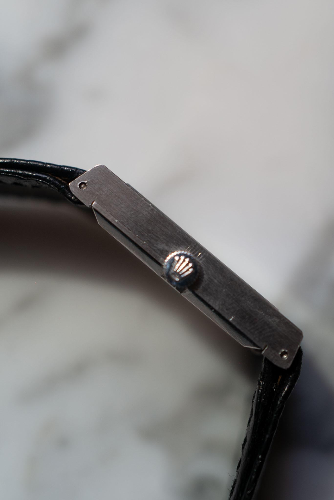 Rolex Cellini 4014 Quadrante Blu 18k WG 4.2m Seriale 1976 in vendita 2