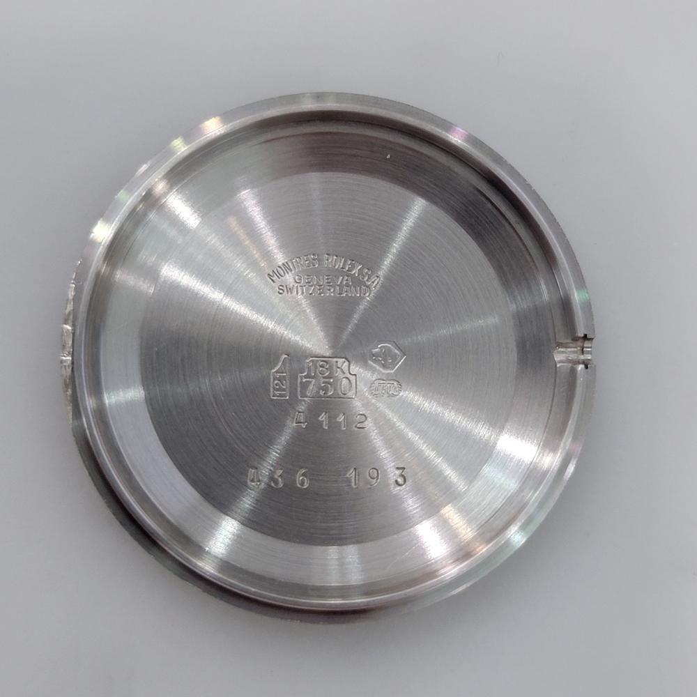 Rolex Cellini 4112 18k White Gold 33mm Mens 1990s Diamond Hand Wind Watch RA666 For Sale 9