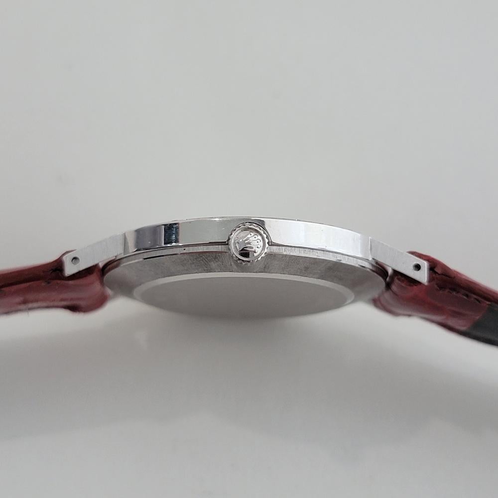 Rolex Cellini 4112 18k White Gold 33mm Mens 1990s Diamond Hand Wind Watch RA666 For Sale 5