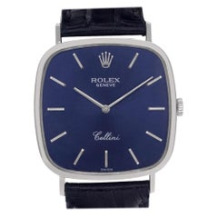 Rolex Montre Cellini 4114 avec cadran bleu, certifiée et garantie