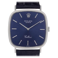 Vintage Rolex Cellini 4114, Blue Dial, Certified and Warranty