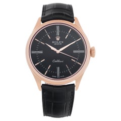 Rolex Cellini 50505 18K Everose Gold Black Dial Automatic Watch