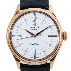 Rolex Cellini 50505 18k Rose Gold Automatic Mens Watch with Box/Paper