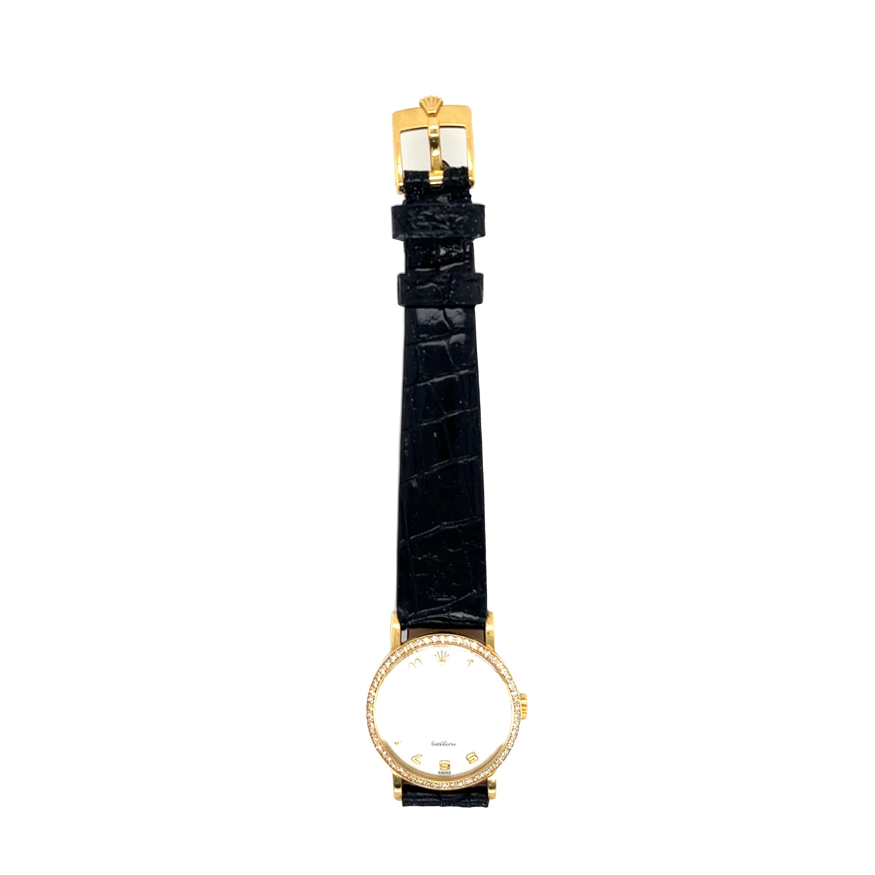 Round Cut Rolex Cellini 5113/8 Yellow Gold Watch
