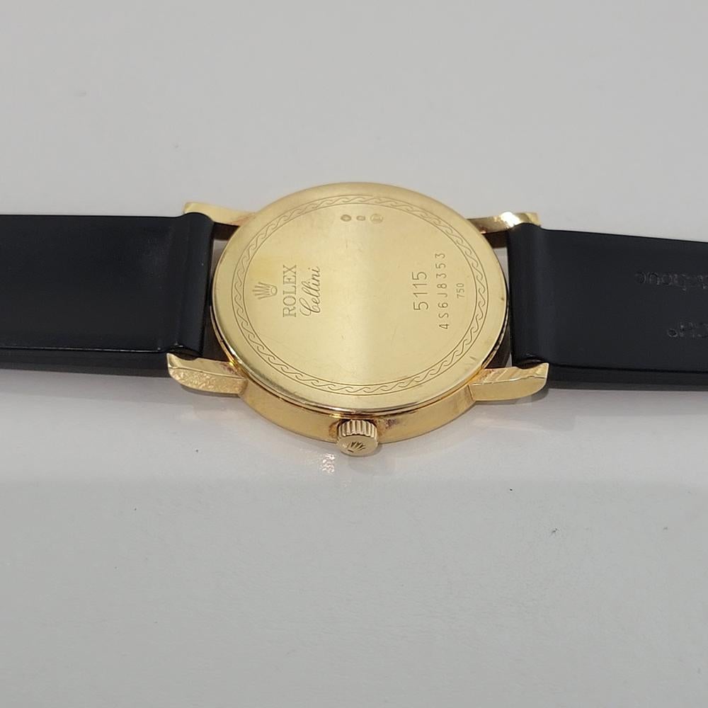 Rolex Cellini 5115 Geneve 32mm 18k Uomo Vento Manuale Quadrante Computer 2010s RA563 in vendita 7