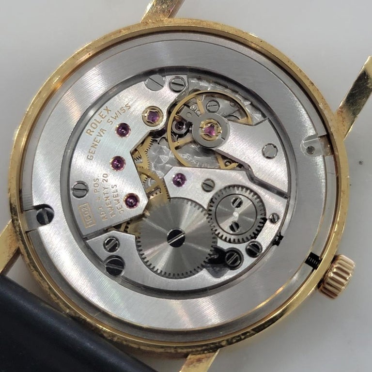 Rolex Cellini 5115 Geneve 32mm 18k Mens Manual Wind Computer Dial