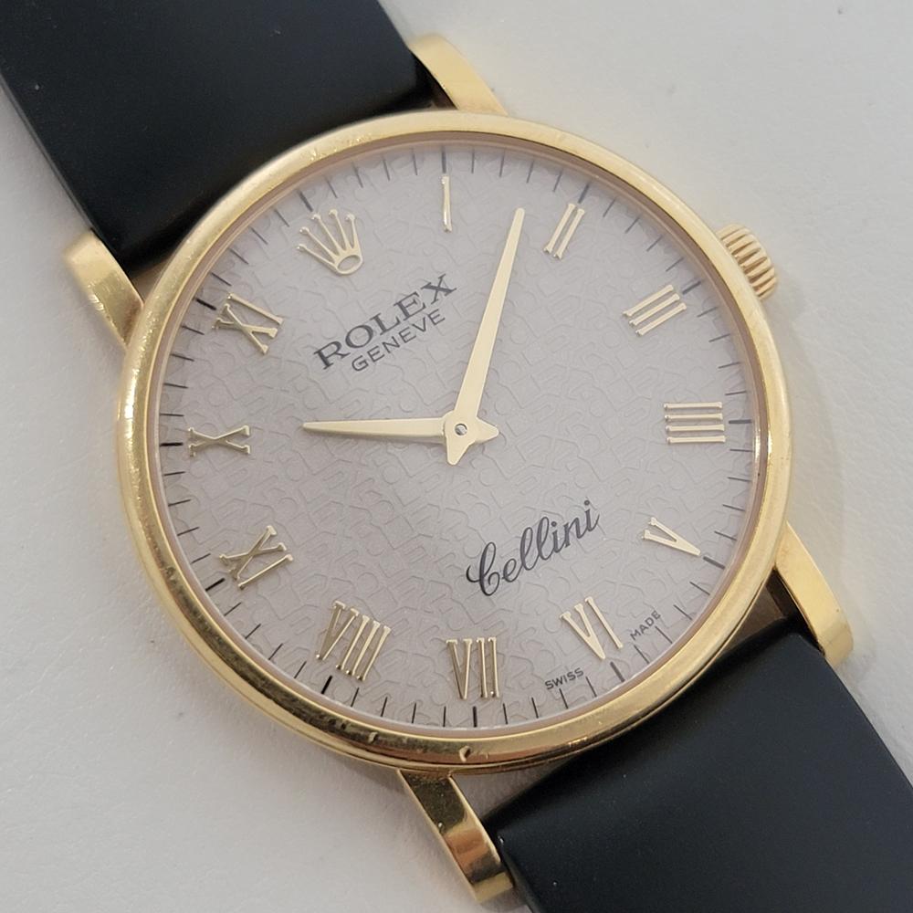 Rolex Cellini 5115 Geneve 32mm 18k Uomo Vento Manuale Quadrante Computer 2010s RA563 In condizioni ottime in vendita a Beverly Hills, CA