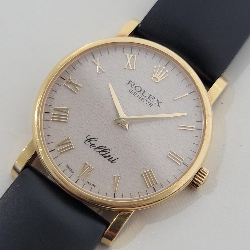 Rolex Cellini 5115 Geneve 32mm 18k Uomo Vento Manuale Quadrante Computer 2010s RA563 in vendita 1