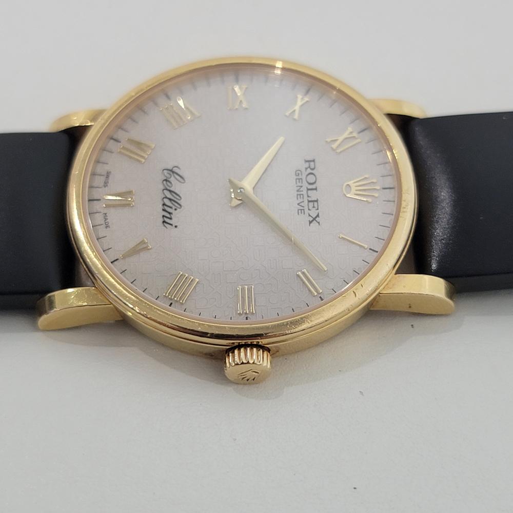 Rolex Cellini 5115 Geneve 32mm 18k Uomo Vento Manuale Quadrante Computer 2010s RA563 in vendita 2
