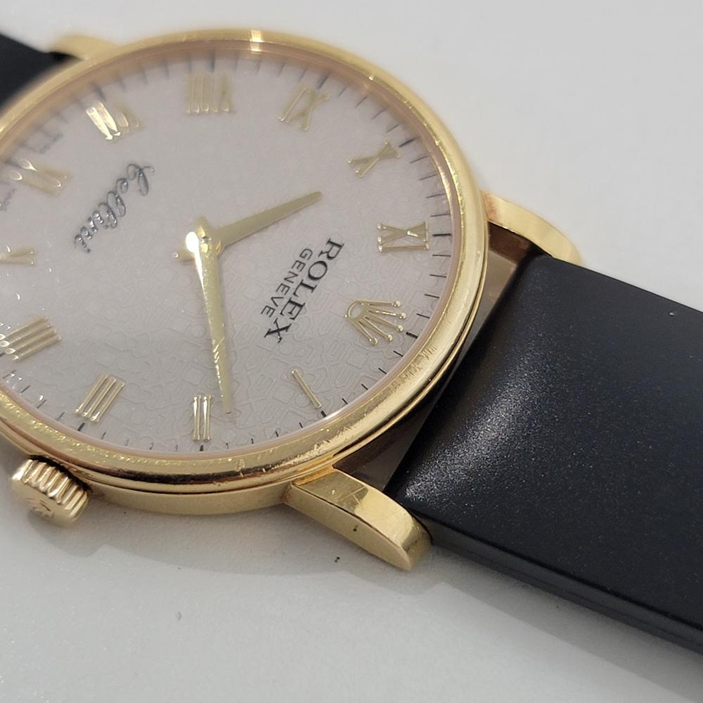 Rolex Cellini 5115 Geneve 32mm 18k Uomo Vento Manuale Quadrante Computer 2010s RA563 in vendita 3