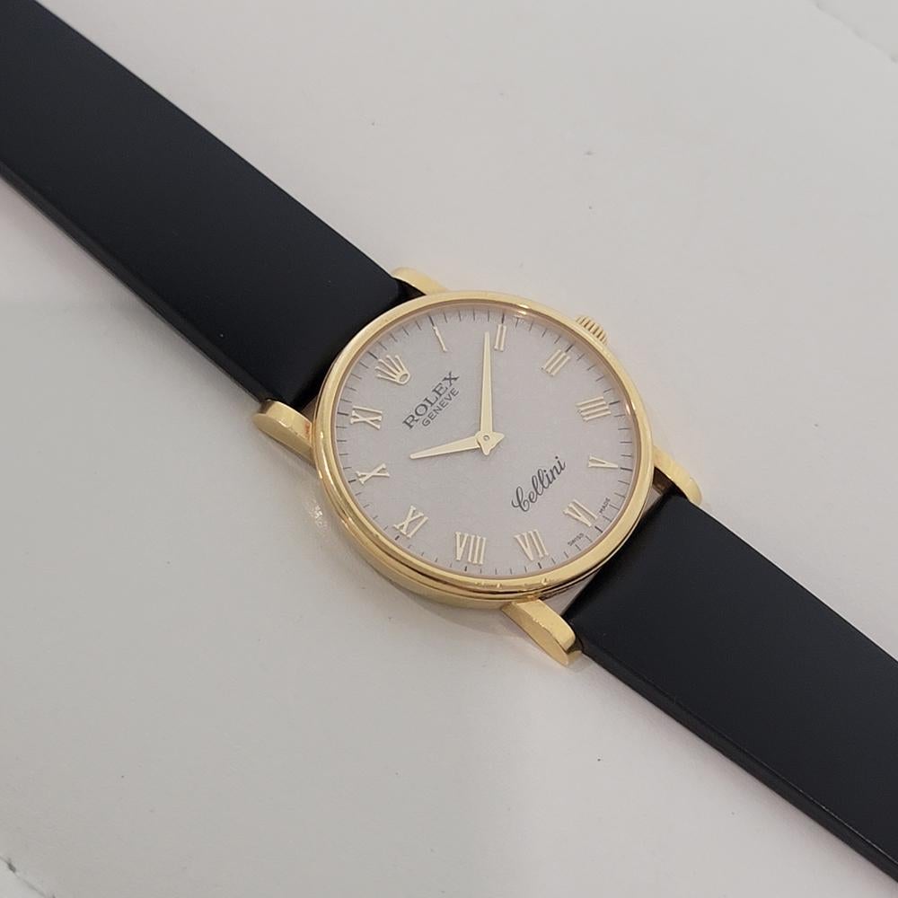 Rolex Cellini 5115 Geneve 32mm 18k Uomo Vento Manuale Quadrante Computer 2010s RA563 in vendita 4