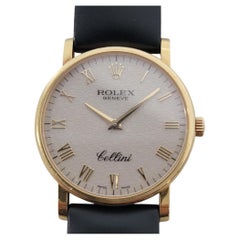 Rolex Cellini 5115 Geneve 32mm 18k Mens Manual Wind Computer Dial 2010s RA563