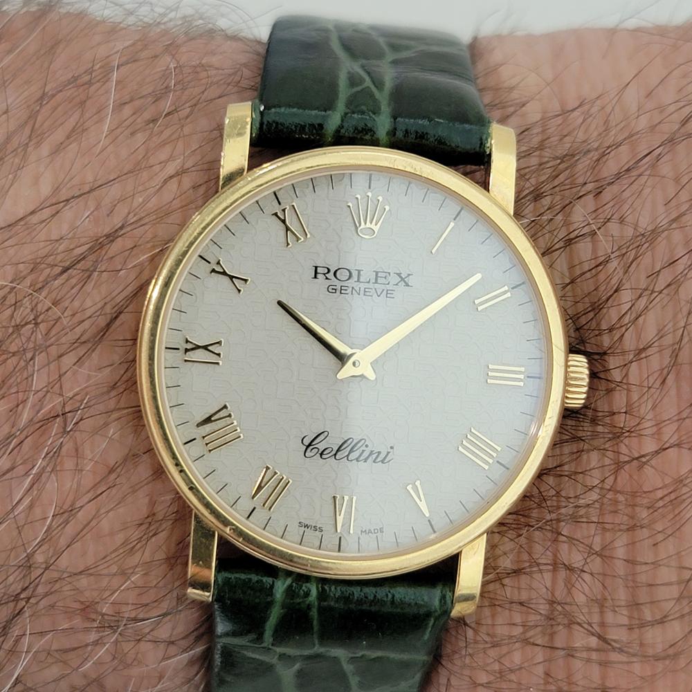 Rolex Cellini 5115 Geneve 32mm 18k Uomo Vento Manuale Quadrante Computer 2010s RA563B in vendita 10