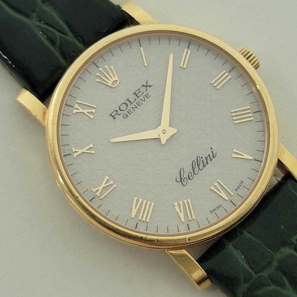 Rolex Cellini 5115 Geneve 32mm 18k Uomo Vento Manuale Quadrante Computer 2010s RA563B In condizioni ottime in vendita a Beverly Hills, CA