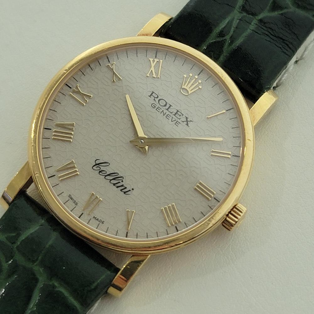 Rolex Cellini 5115 Geneve 32mm 18k Uomo Vento Manuale Quadrante Computer 2010s RA563B in vendita 1
