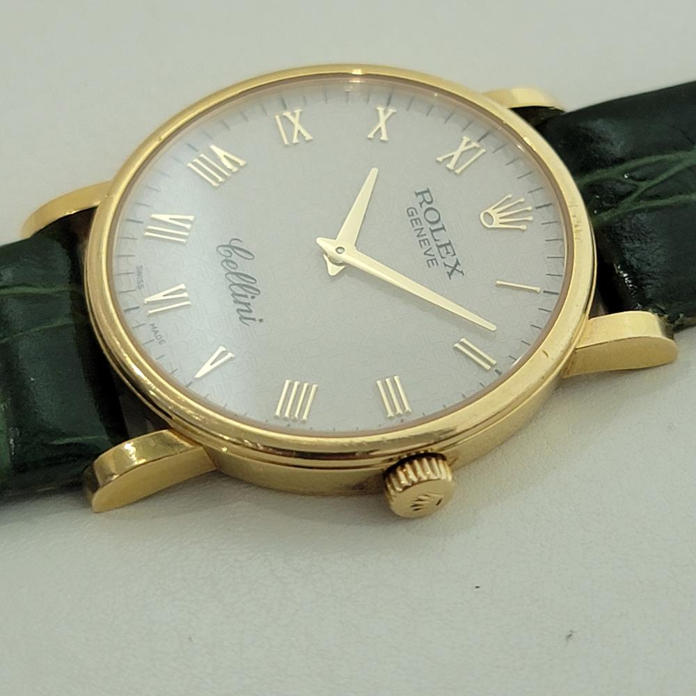 Rolex Cellini 5115 Geneve 32mm 18k Uomo Vento Manuale Quadrante Computer 2010s RA563B in vendita 2