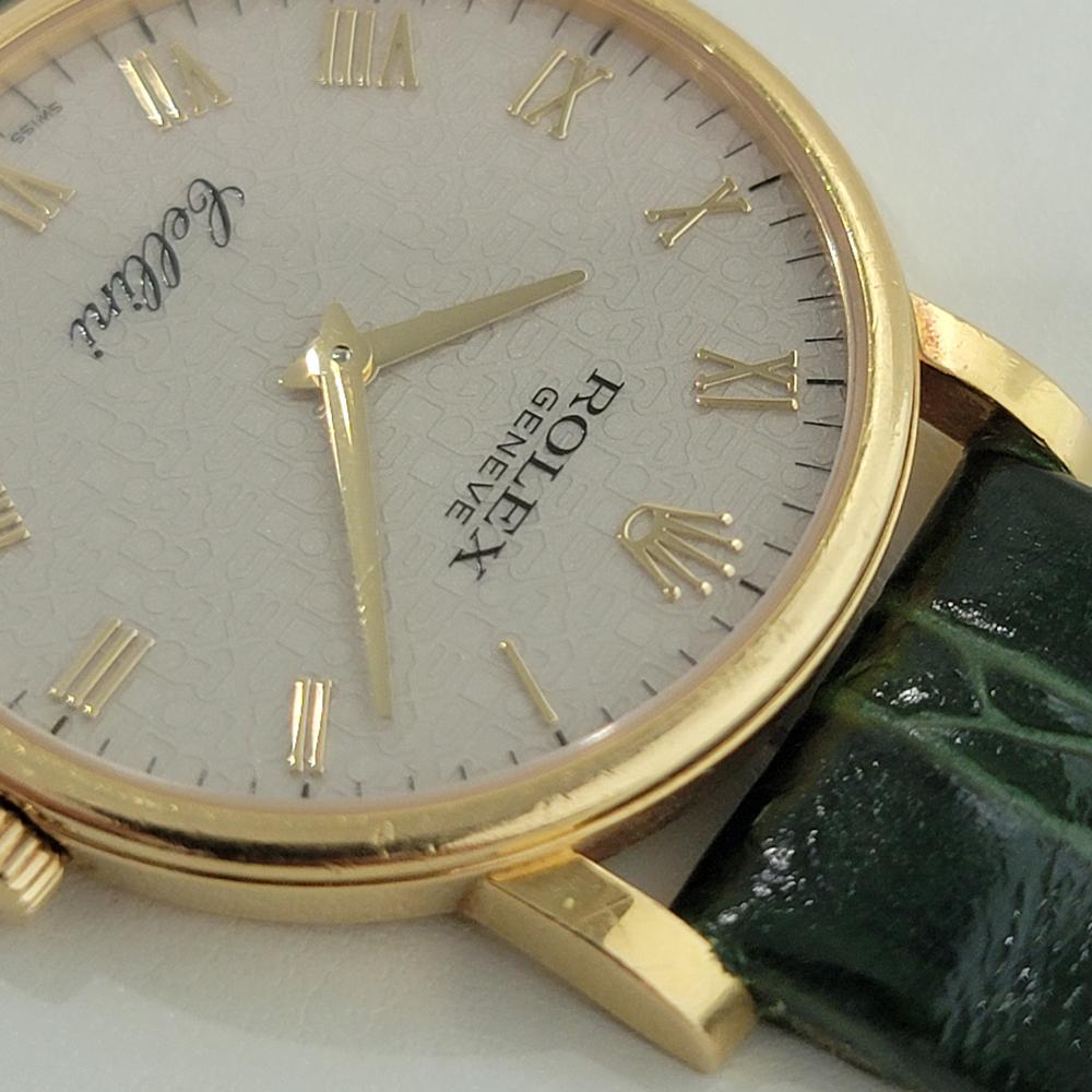 Rolex Cellini 5115 Geneve 32mm 18k Uomo Vento Manuale Quadrante Computer 2010s RA563B in vendita 3