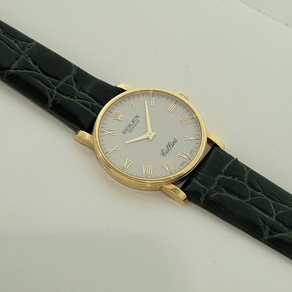 Rolex Cellini 5115 Geneve 32mm 18k Uomo Vento Manuale Quadrante Computer 2010s RA563B in vendita 4
