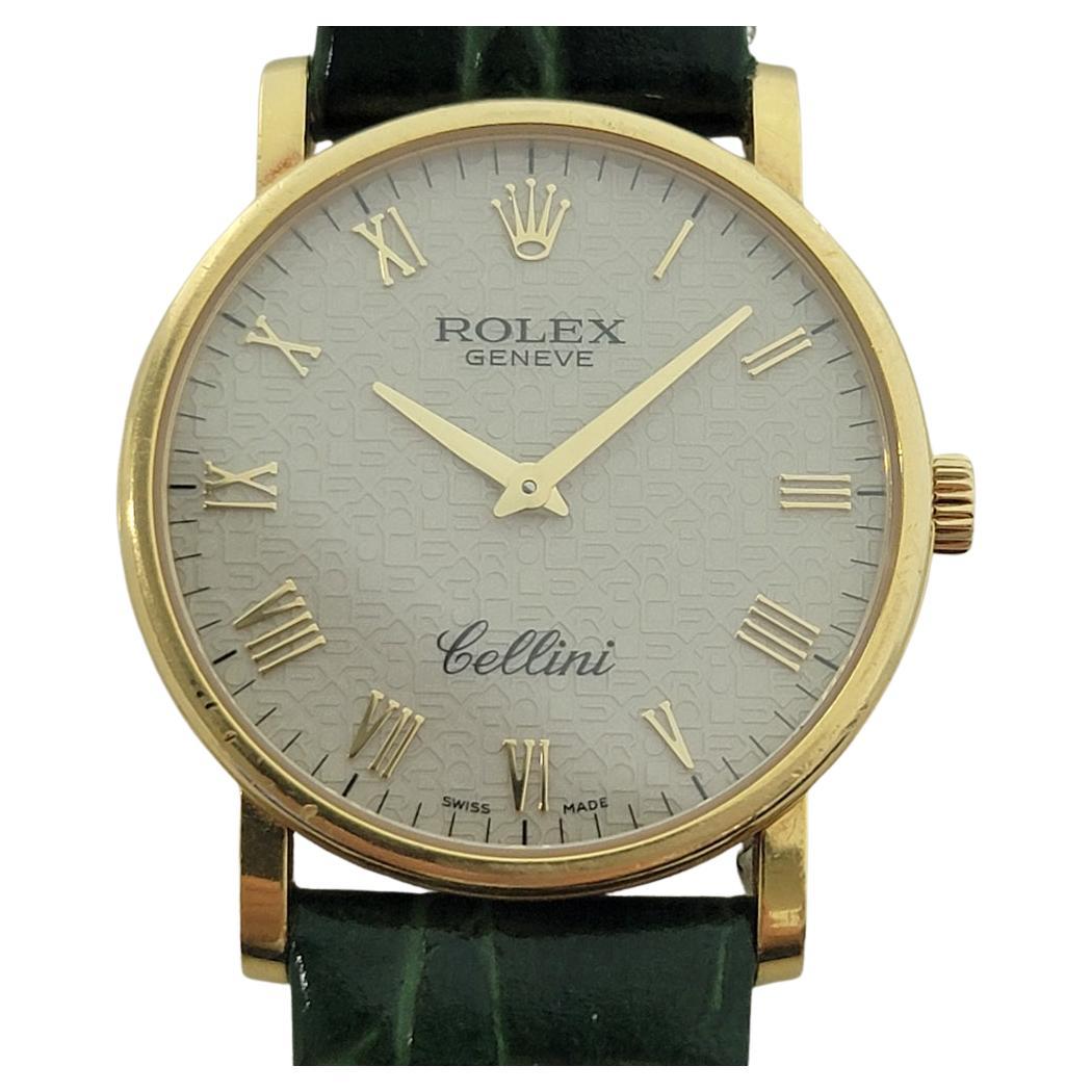 Rolex Cellini 5115 Geneve 32mm 18k Mens Manual Wind Computer Dial 2010s RA563B