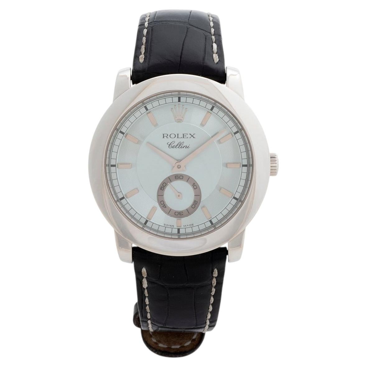 Rolex Cellini, 5241/6 , the "Cellinium", manual, platinum, ice blue dial, c2001 For Sale