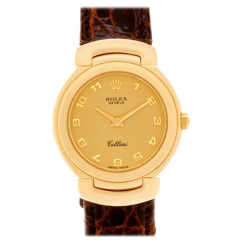Rolex Cellini 6621 18 Karat Gold Dial Quartz Watch 
Certified Authentic
