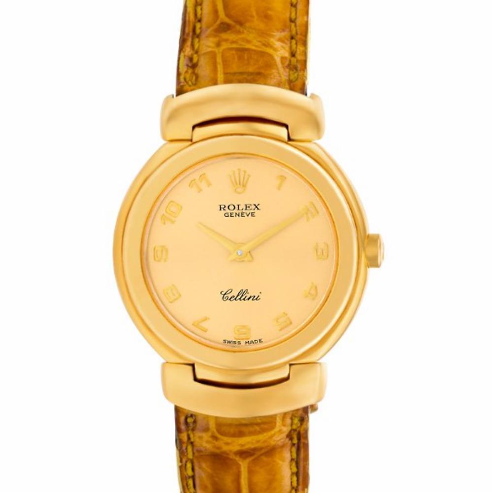Rolex Cellini 6621 18 Karat Gold Dial Quartz Watch, 'Certified Authentic' (Zeitgenössisch)