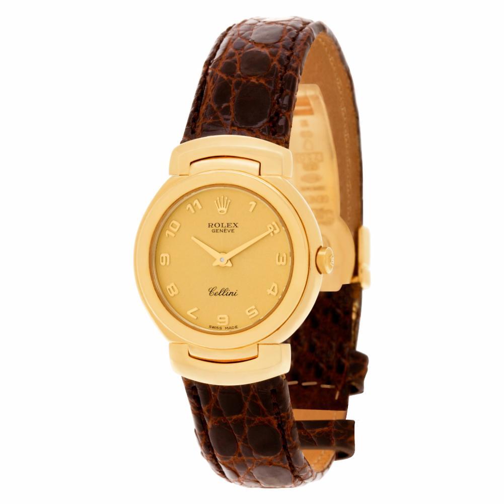 Contemporary Rolex Cellini 6621 18 Karat Gold Dial Quartz Watch 'Certified Authentic'