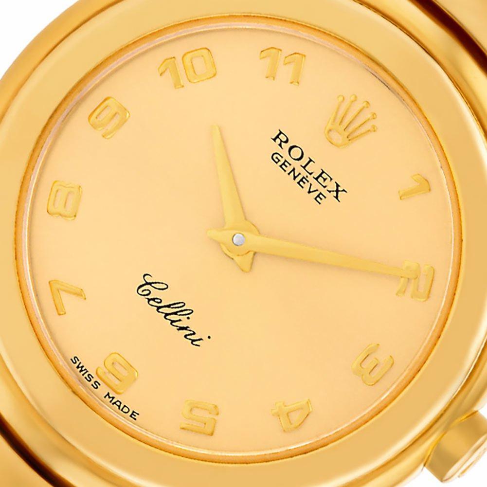 Rolex Cellini 6621 18 Karat Gold Dial Quartz Watch, 'Certified Authentic' In Excellent Condition In Miami, FL