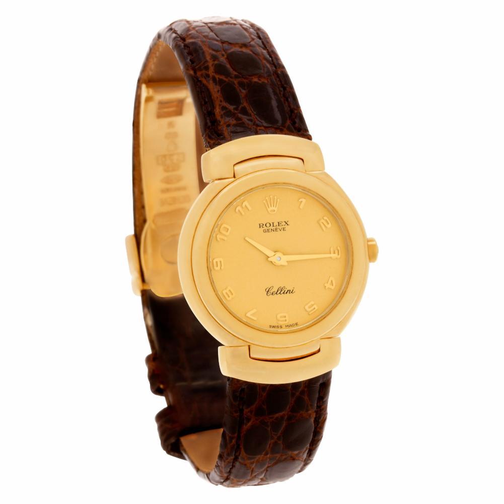 Rolex Cellini 6621 18 Karat Gold Dial Quartz Watch 'Certified Authentic' In Excellent Condition In Miami, FL