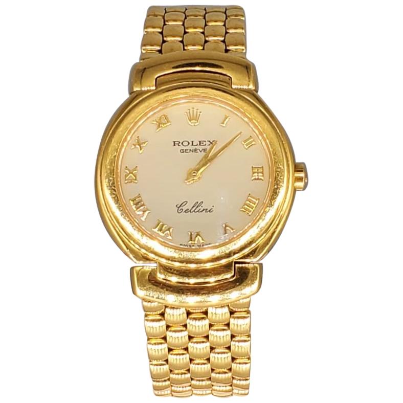 rolex cellini 18k gold watch