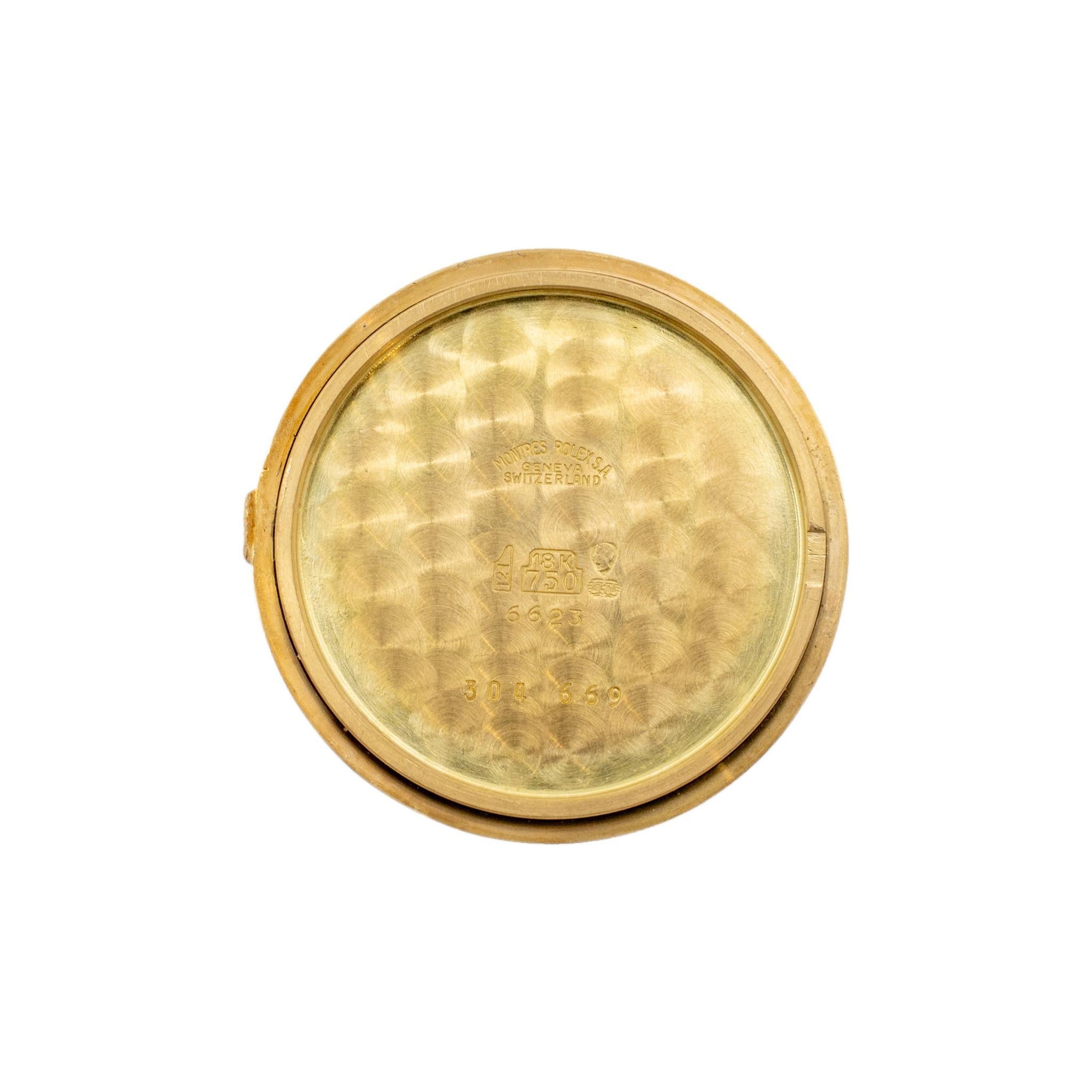 Rolex Cellini 6623 37MM Weißes römisches Zifferblatt Quarz 18K Gelbgold Uhr 1