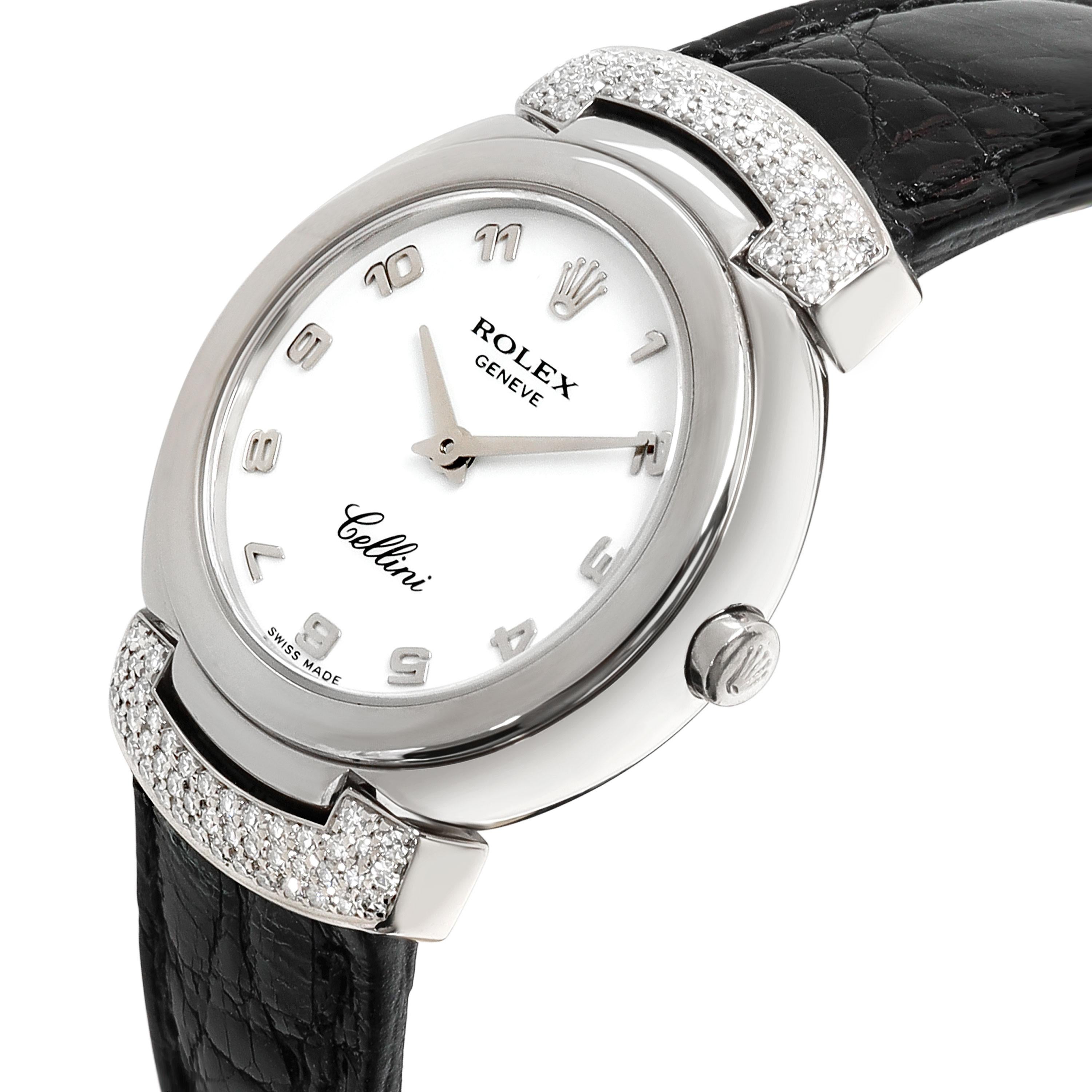 Rolex Cellini 6672 Women's Watch in 18kt White Gold In Excellent Condition In New York, NY