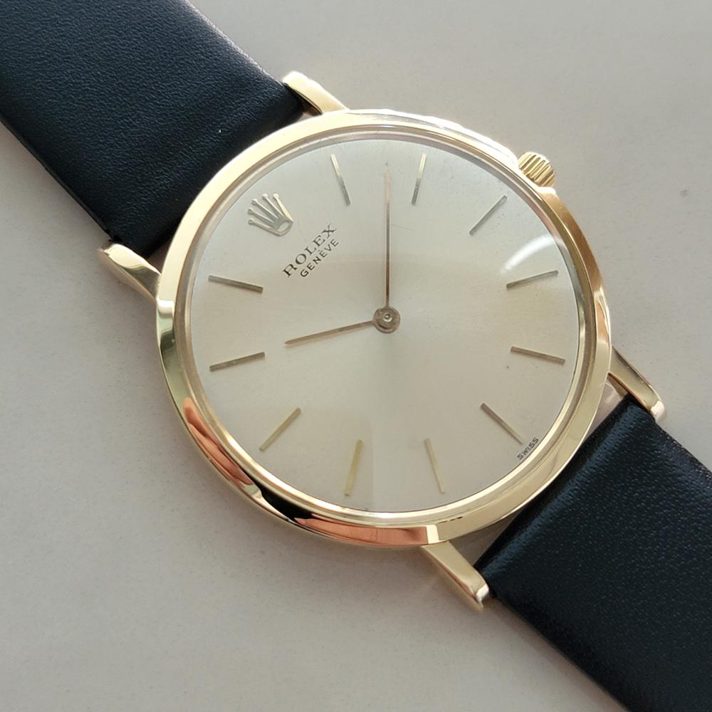 Rolex Cellini 9576 18k Solid Gold Mens 1960s Ultra Thin Manual Wind 1960s RA635 im Zustand „Hervorragend“ in Beverly Hills, CA