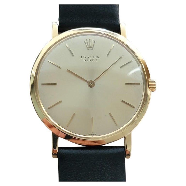 Rolex Cellini 9576 18k Solid Gold Mens 1960s Ultra Thin Manual Wind 1960s  RA635 at 1stDibs