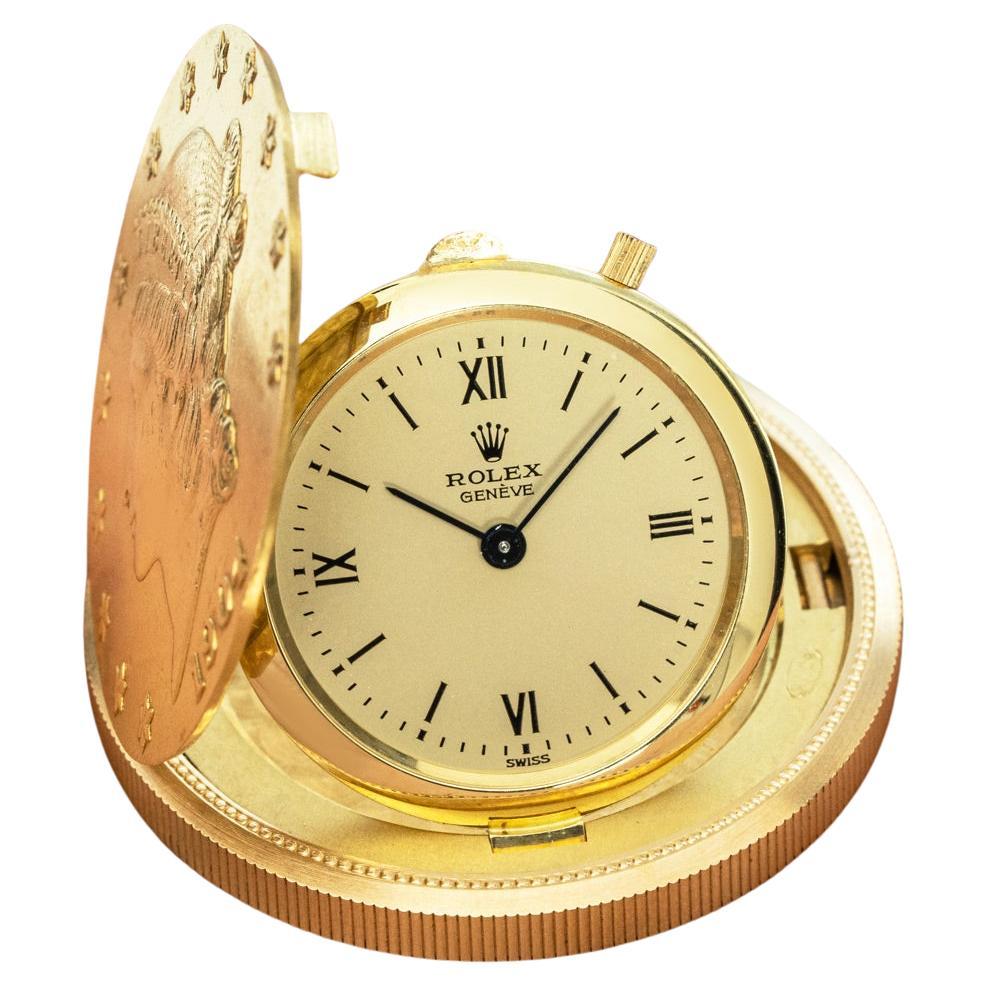 Rolex Cellini. A Rare Gold Twenty Dollar Coin Watch C1990 For Sale