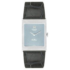 Rolex Cellini Blue Mirror Dial White Gold 22mm 4014