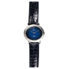 Reloj Rolex Cellini Blue Vignette de oro blanco de 18 quilates, años 70