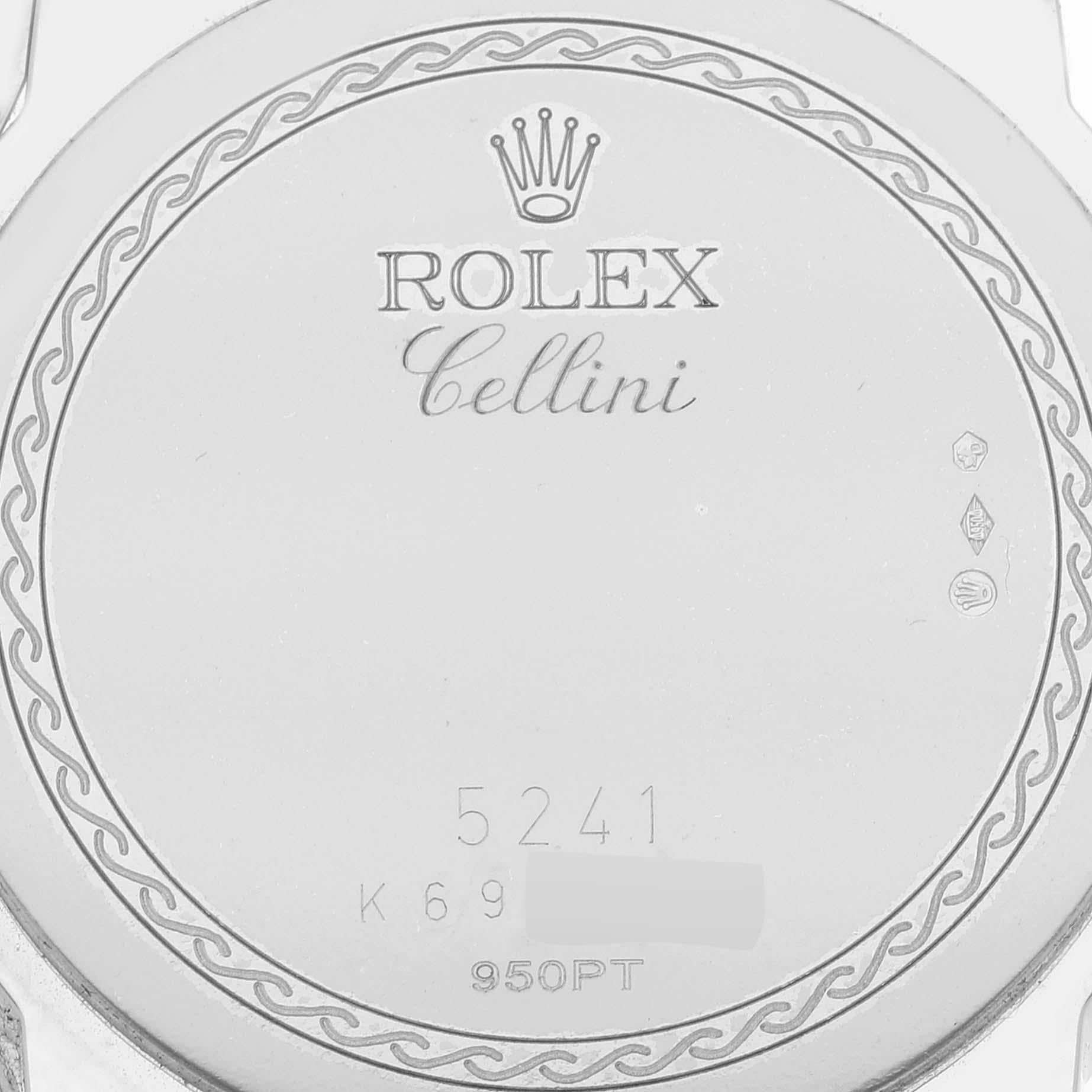 Rolex Cellini Cellinium 35mm Platinum Black Dial Mens Watch 5241 Card 2