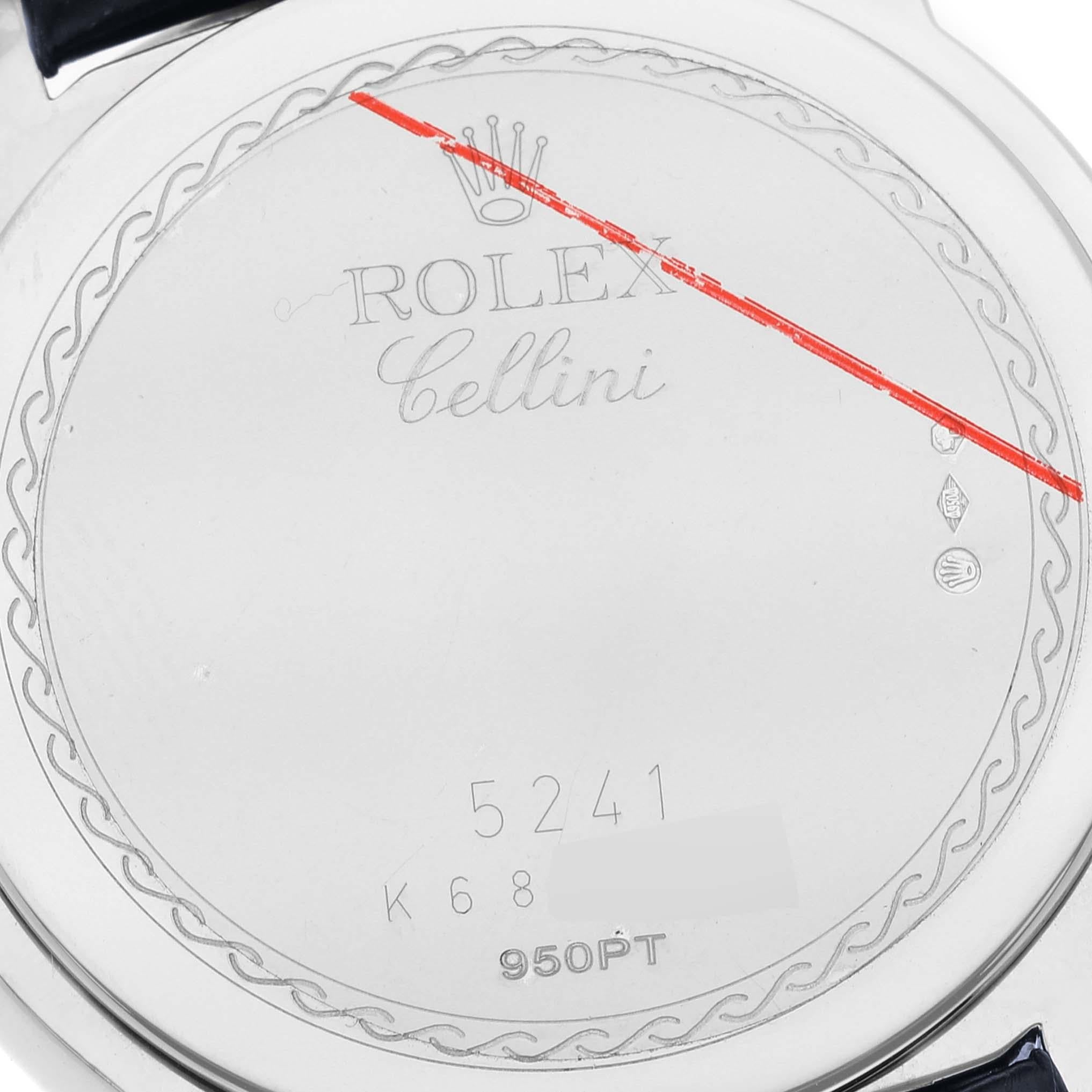 Rolex Cellini Cellinium 35mm Platinum Black Dial Mens Watch 5241 2