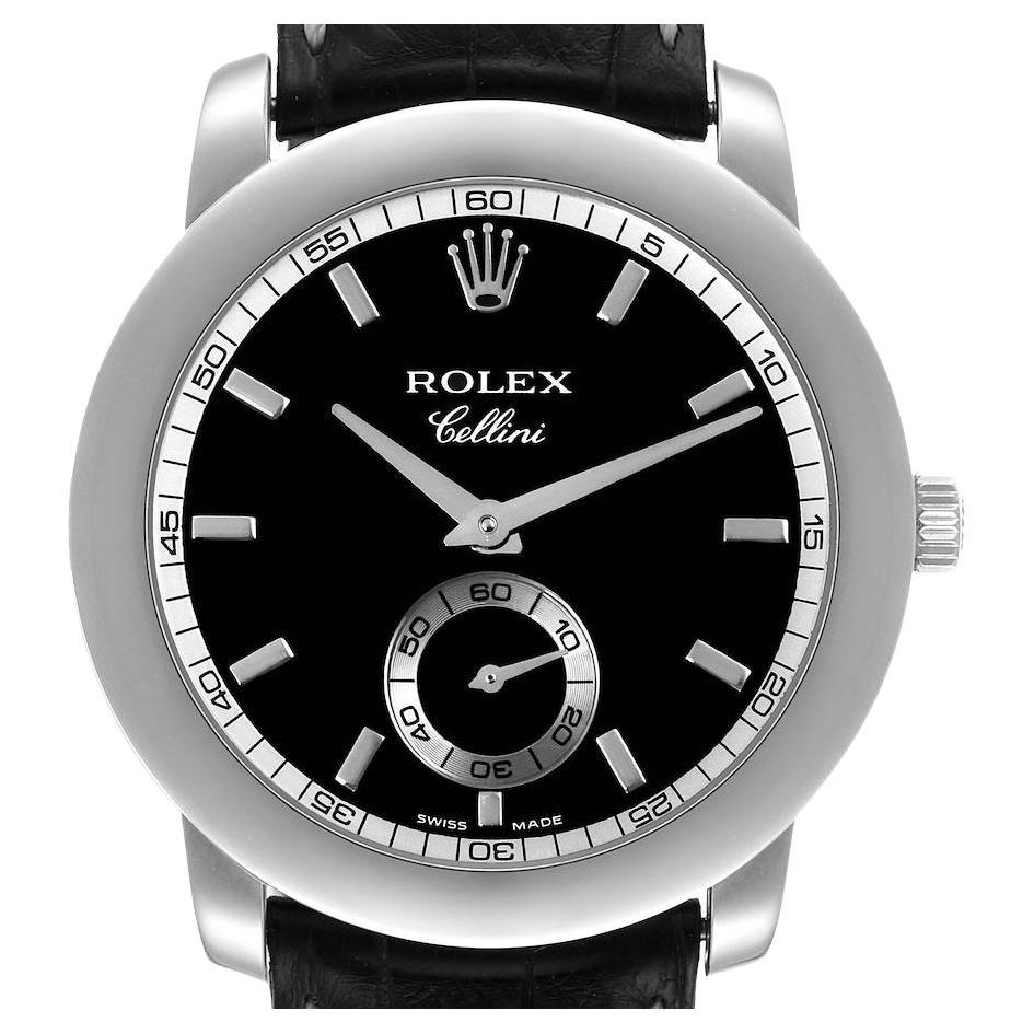Rolex Cellini Cellinium Platinum Black Dial Mens Watch 5241 For Sale