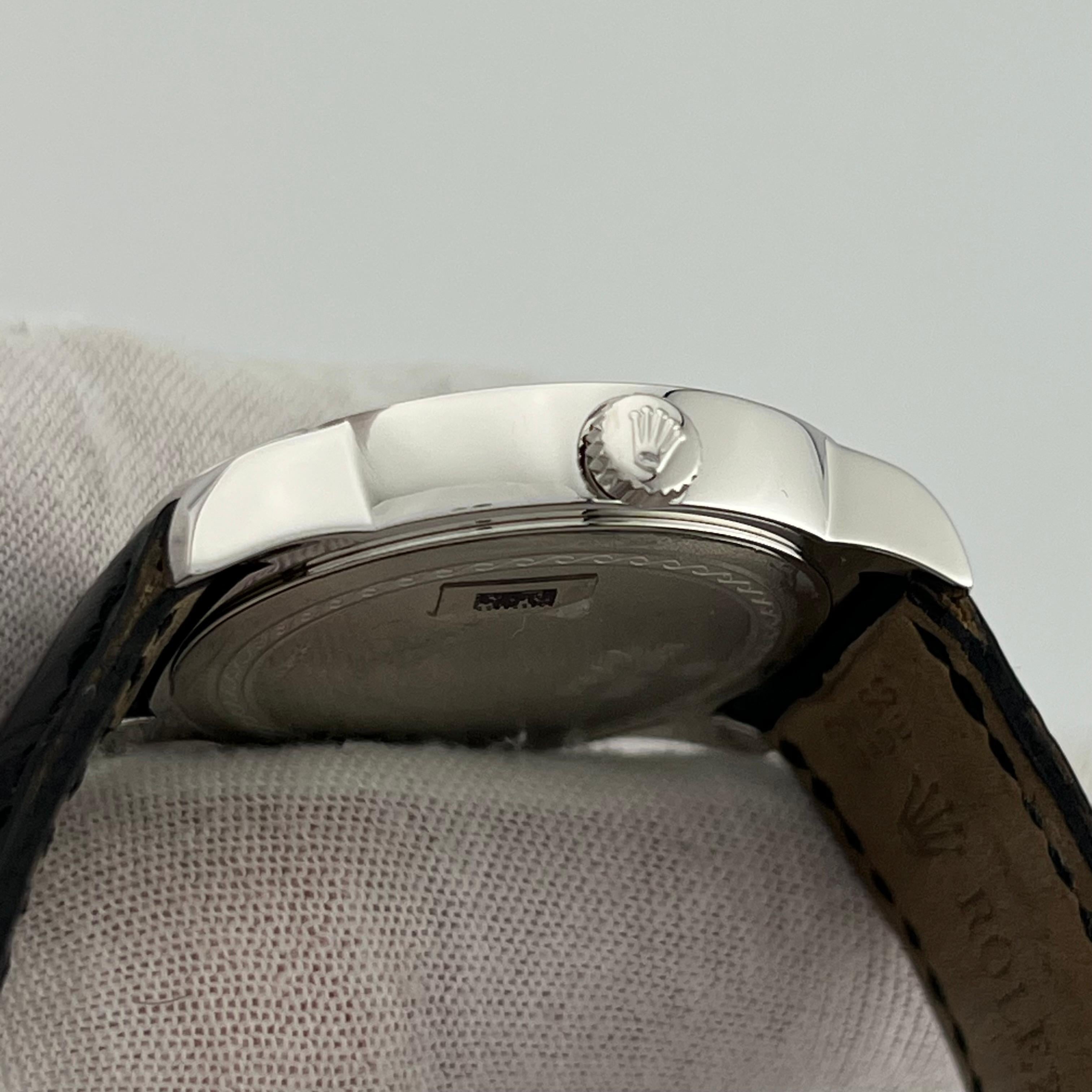 Rolex Cellini Cellinium 5240 35mm Platinum Mother of Pearl Dial Box For Sale 3