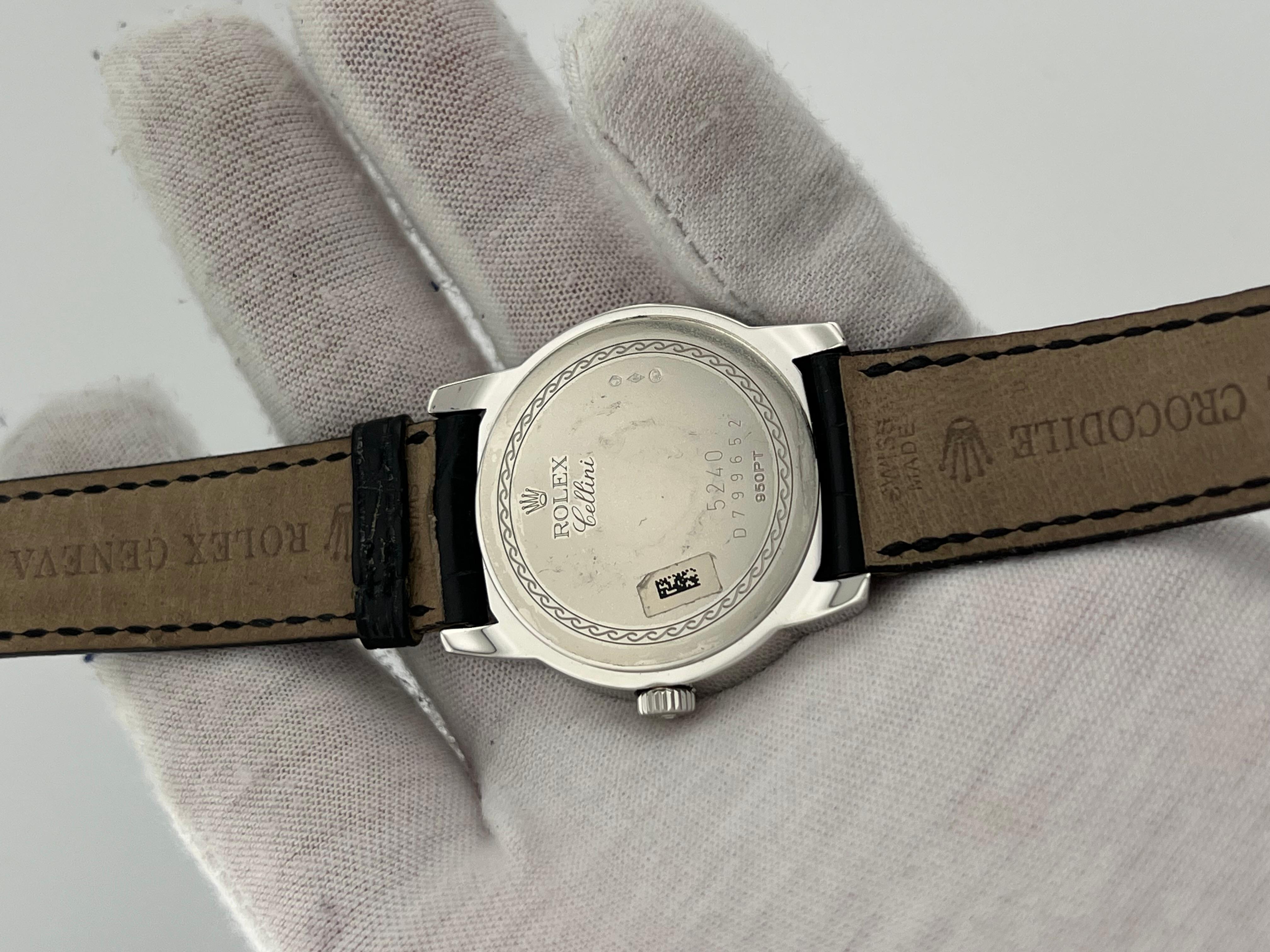 Rolex Cellini Cellinium 5240 35mm Platinum Mother of Pearl Dial Box For Sale 5