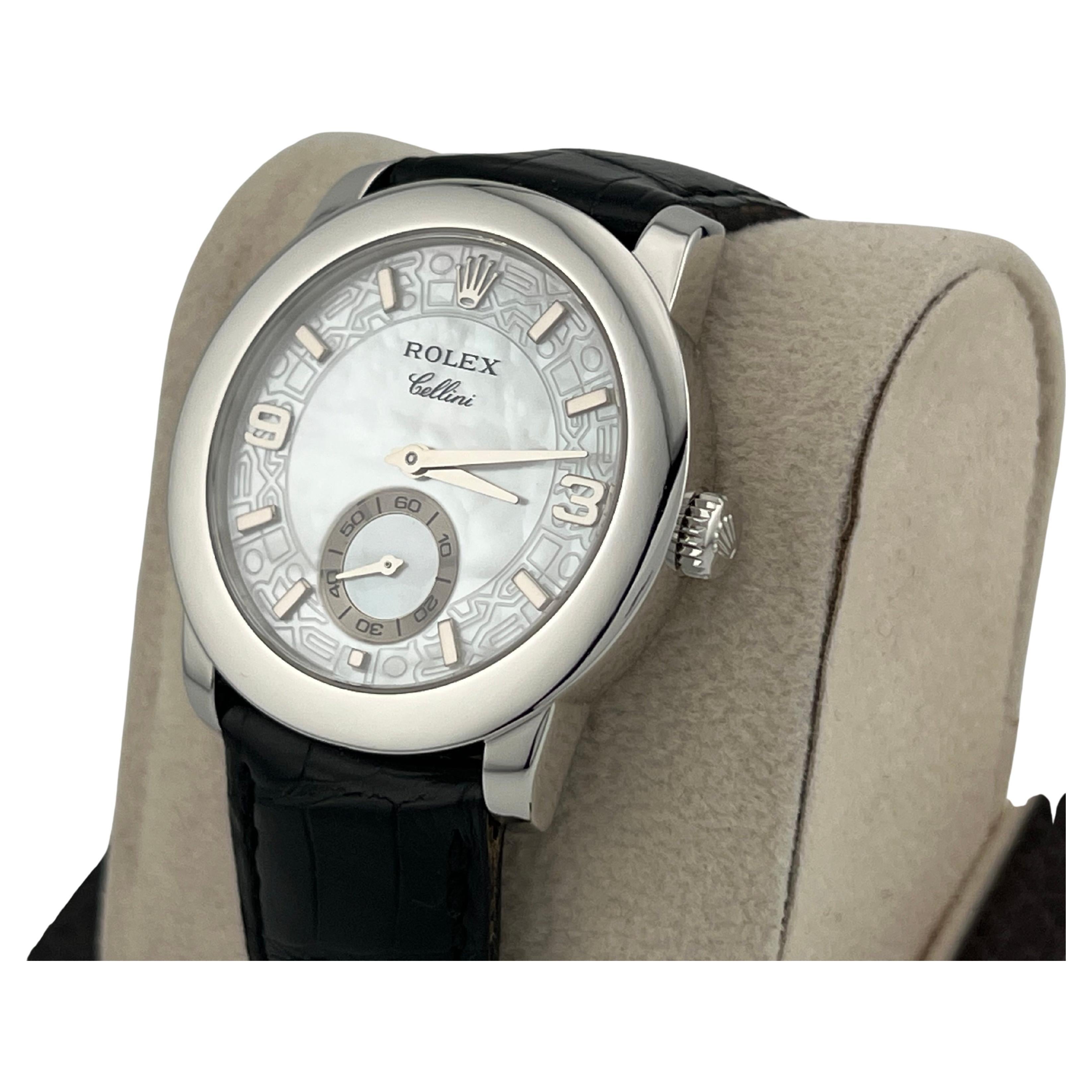 Rolex Cellini Cellinium 5240 35mm Platinum Mother of Pearl Dial Box