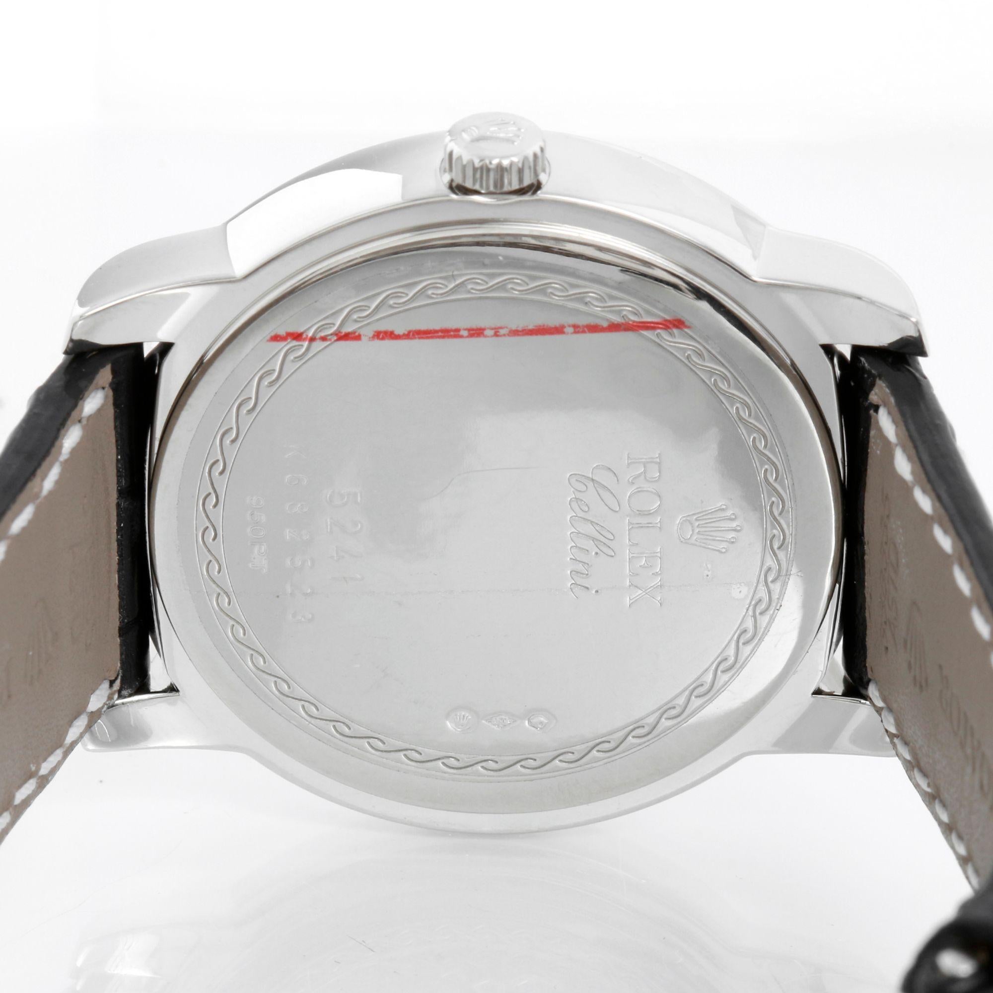 Rolex Cellini Cellinium Men's Platinum Watch with Dial 5241/6 In Excellent Condition In Dallas, TX