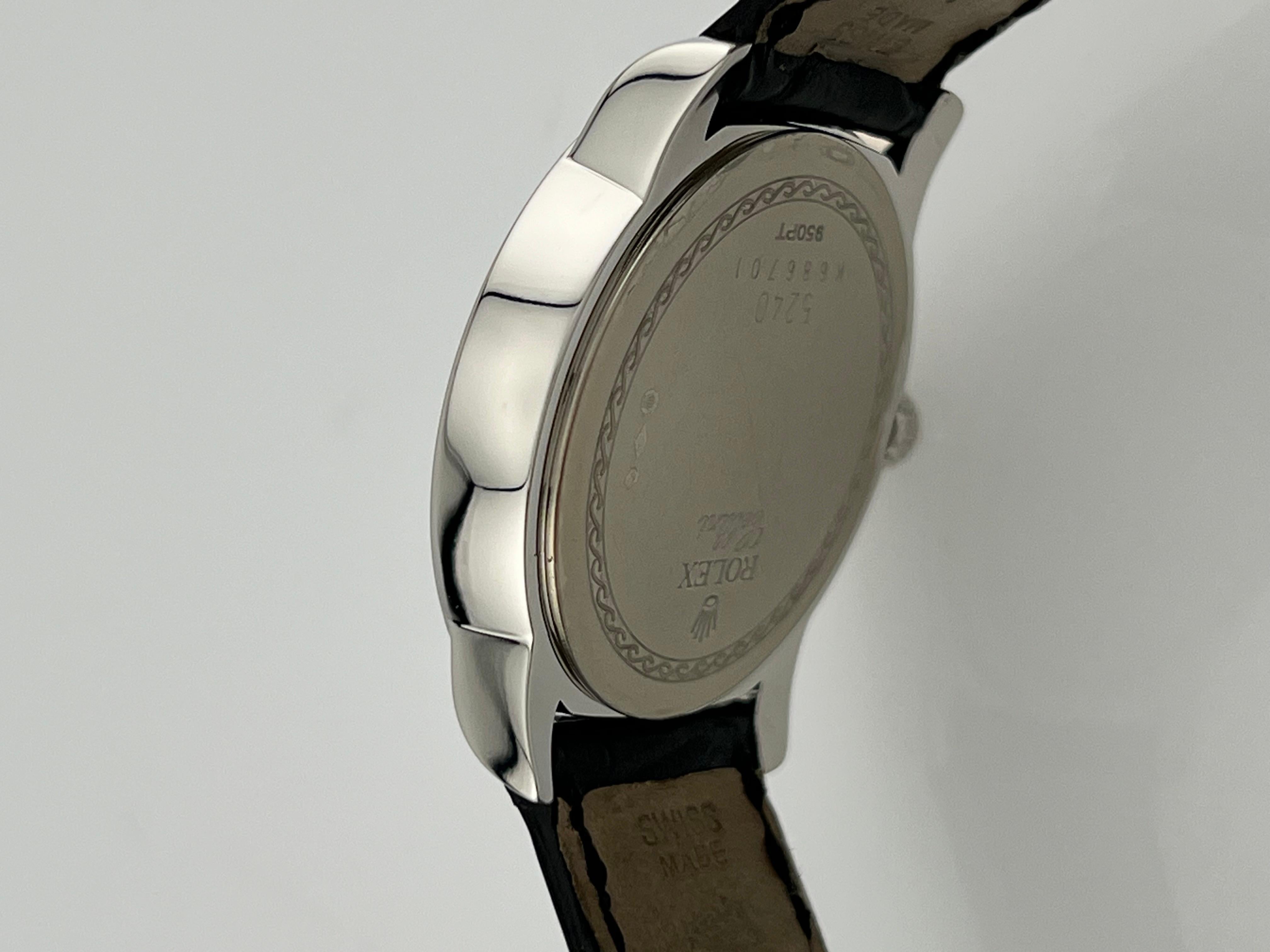 Rolex Cellini Platin 5240 35mm Perlmutt Zifferblatt Box Papier 6