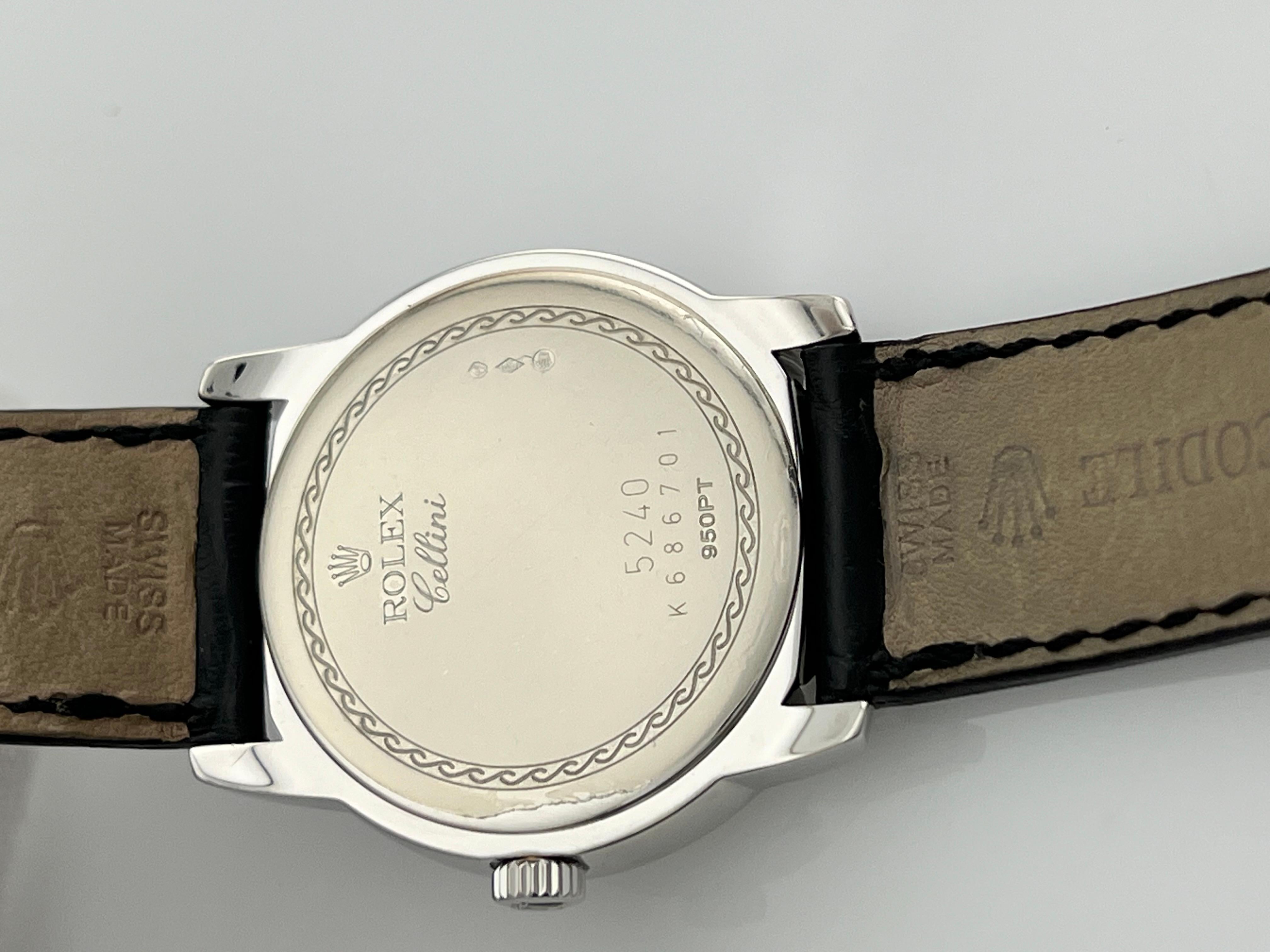 Rolex Cellini Platin 5240 35mm Perlmutt Zifferblatt Box Papier 4
